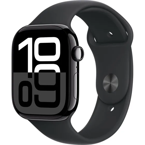 Apple Watch Series 10 GPS 46 mm Sort Aluminium med Sportsbånd S/M