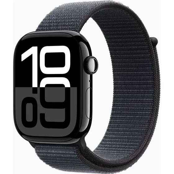 Apple Watch Series 10 (GPS) 46 mm Jet Sort Aluminium med Sportsløkke
