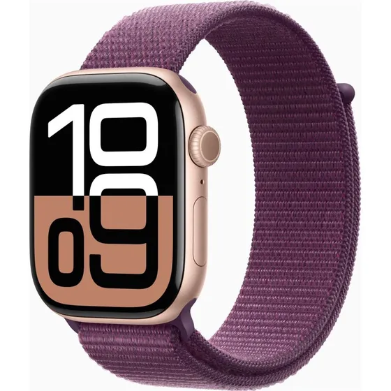 Apple Watch Series 10 46 mm roseguld med blomme Sportsløkke