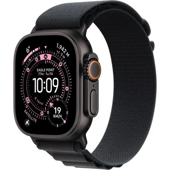 Apple Watch Ultra 3 49 mm Sort Titanium med Alpine Loop (L)