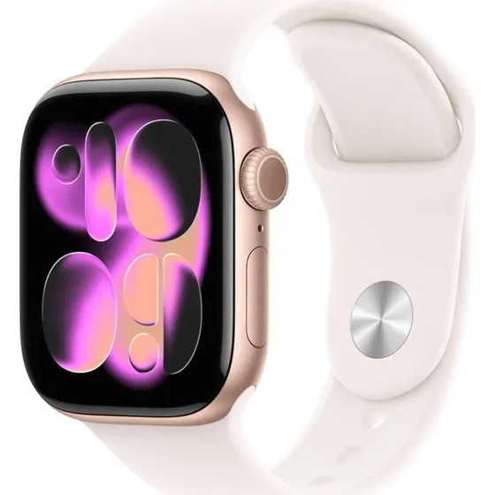 Apple Watch Series 11 42 mm Rosaguld Aluminium Cellular med Sport Band S/M