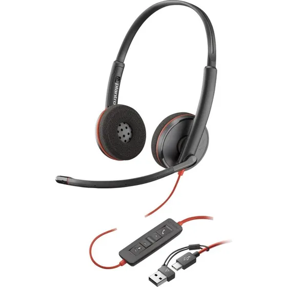Poly Blackwire 3220 USB-C Hovedtelefon Sort