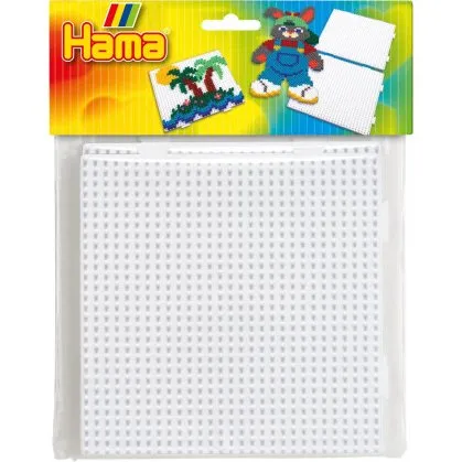 Hama Midi Perleplade 4458 Firkant Hvid 2 stk
