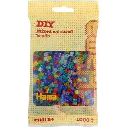 Hama Midi Perler Glitter Mix 207-54, 1000 stk