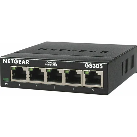 Netgear GS305-300PES 5-port Gigabit Switch, metal, sort