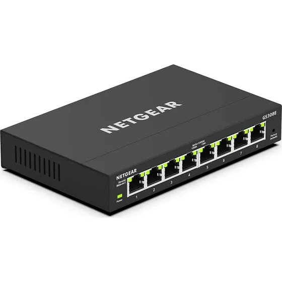 NETGEAR GS308E-400EUS 8-port Gigabit Switch, sort