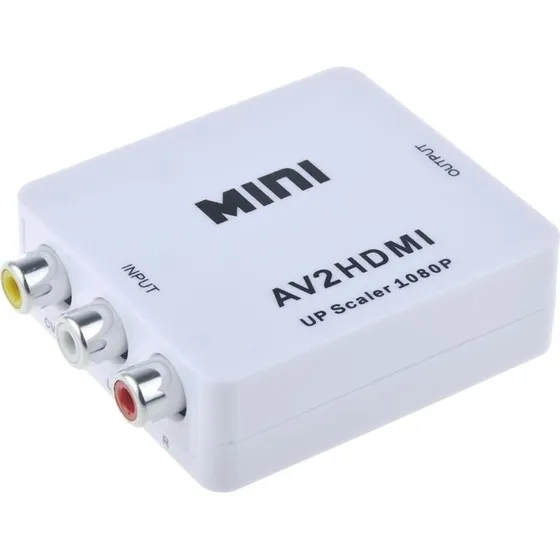 AV til 1080p HDMI Adapter (3x RCA) NTSC/PAL Kompatibel