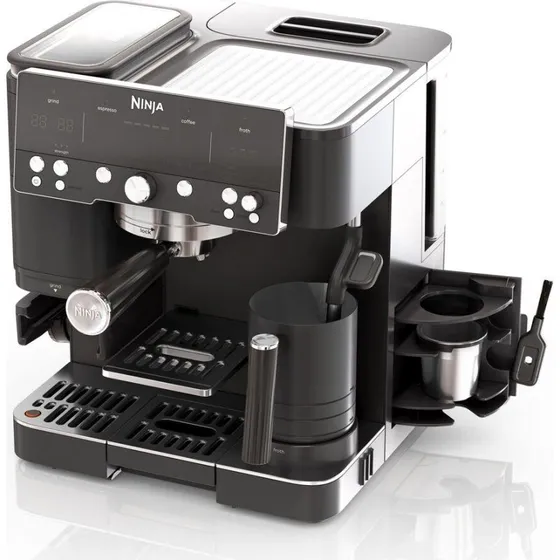Shark ES601EUBK elektrisk espressomaskine, sort med indbygget kværn