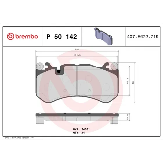 Brembo Bremseklodser P 50 142 for Mercedes-Benz