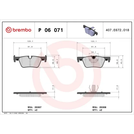 Brembo Bremseklodser P 06 071X til BMW bagaksel