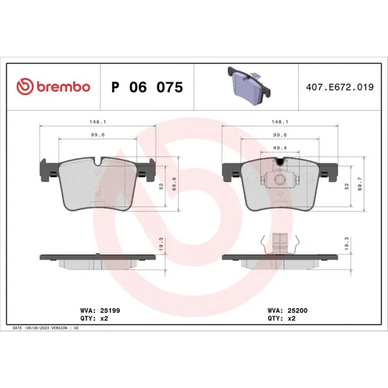 Brembo Bremseklodser P 06 075X, Xtra, foraksel, til BMW