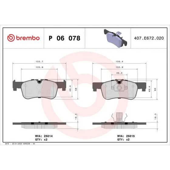 Brembo Bremseklodser P 06 078X til BMW, 34116858910