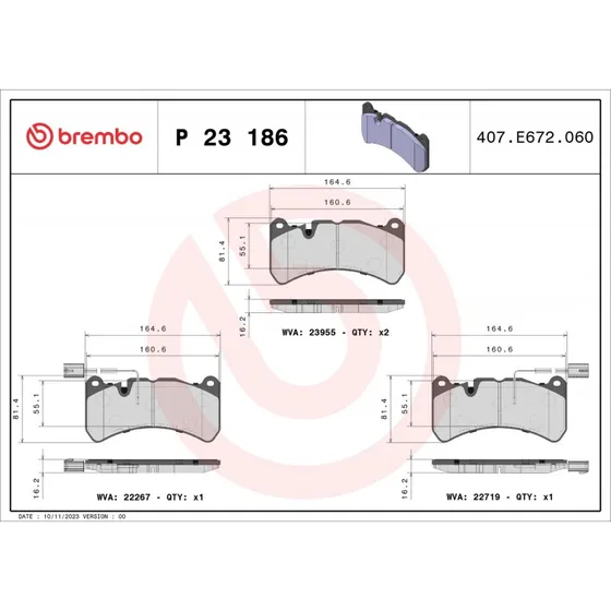 Brembo Bremseklodser P 23 186 for Alfa Romeo Giulia & Stelvio