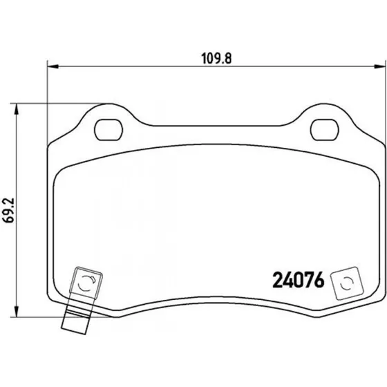 Brembo Bremseklodser P 11 024, bagaksel, 110x15x69 mm, med slidindikator