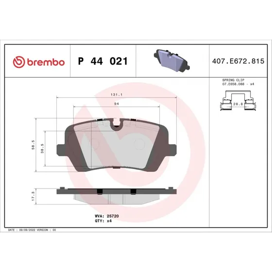 Brembo Bremseklodser P 44 021 for Land Rover (bagaksel)