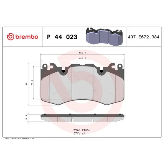 Brembo Bremseklodser P 44 023 for Land Rover (Akselsæt)