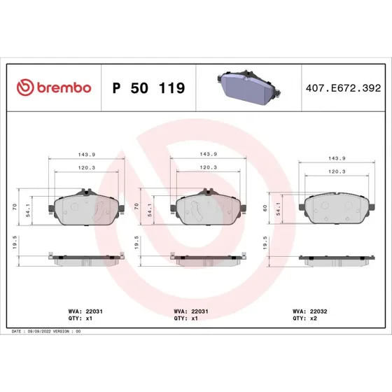 Brembo Bremseklodser P 50 119, Prime Line, foraksel, til Mercedes-Benz