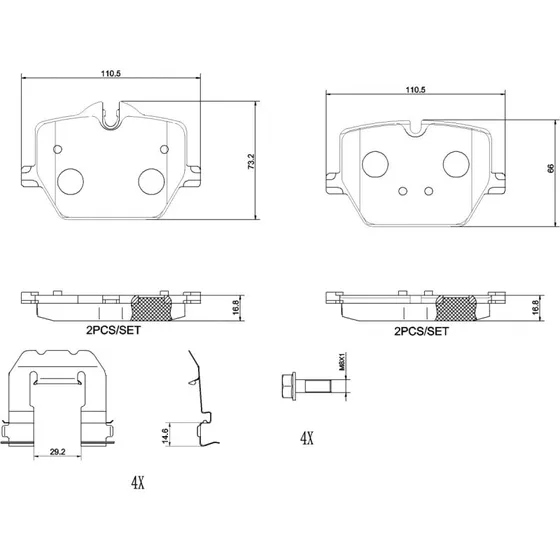 Brembo Bremseklodser P 06 116, 111 mm bredde, til BMW & Toyota