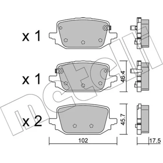 METELLI 22-1366-0 Bremseklodser til Nissan Qashqai III & X-Trail IV