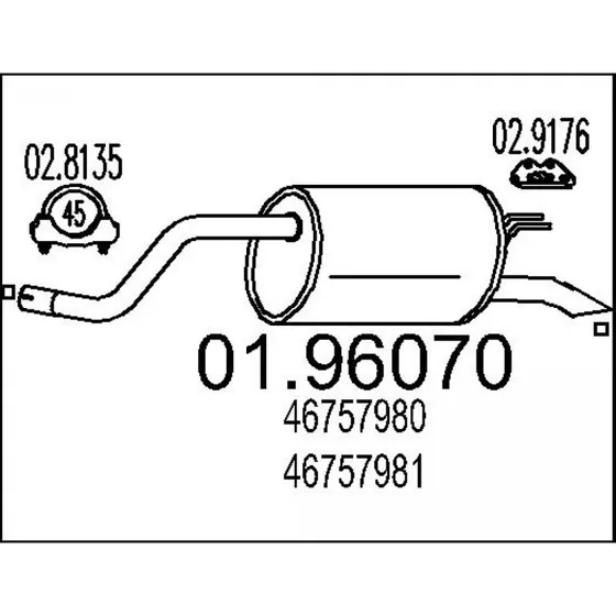 MTS Lyddæmper 01.96070 til FIAT Punto Hatchback