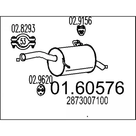 MTS Lyddæmper KIA 01.60576 for Picanto I (1.0-1.1L)