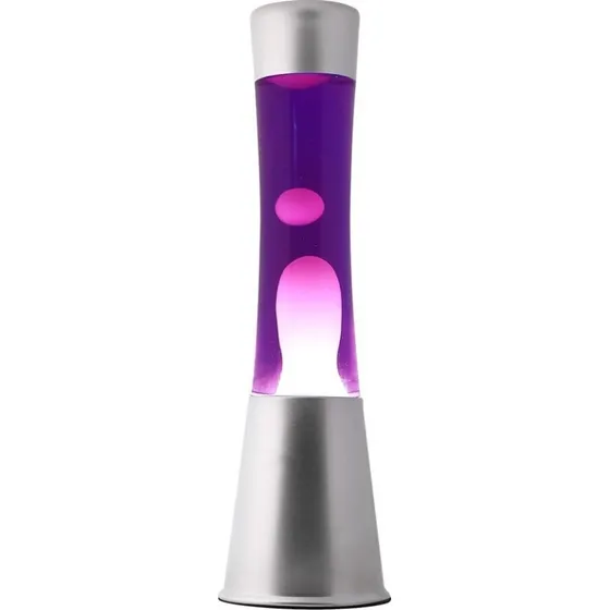 iTotal Lava Lampe 40 cm - Sølv Base, Lilla Væske, Hvid Voks