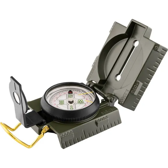 MIL-TEC metalkompas med sigte og LED, olivengrøn