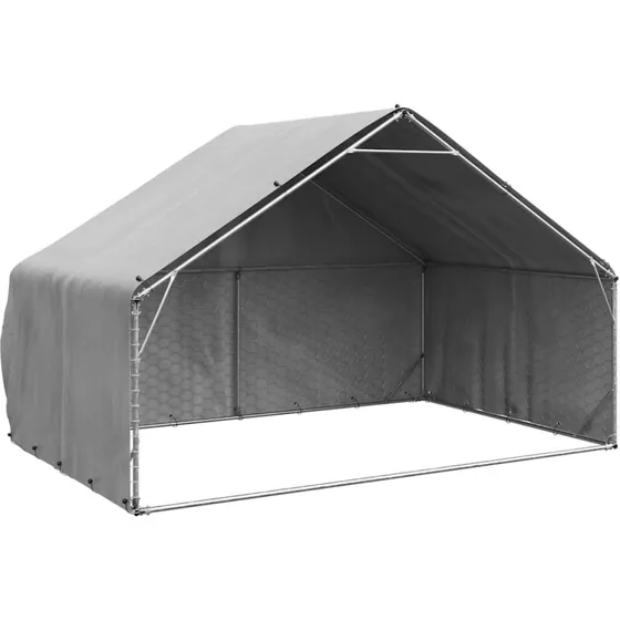 vidaXL udendørs hundegård med overdækning 3x2x1,9 m