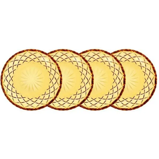 Lyngby Glas Sorrento Asietter 16 cm 4-pak Amber