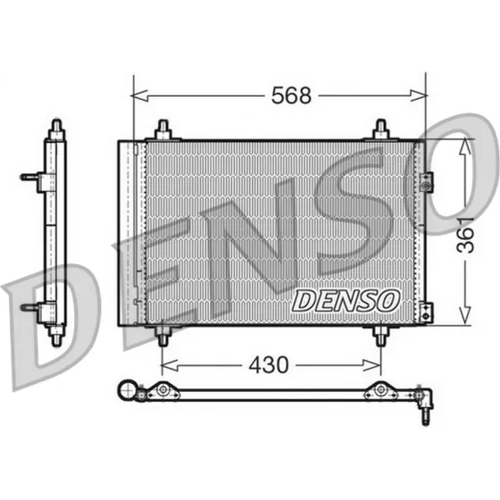 DENSO Kondensator DCN07008 til CITROËN, DS, PEUGEOT