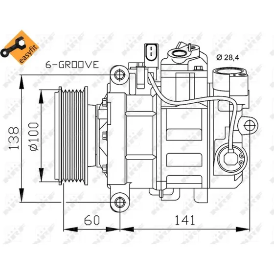 NRF Kompressor 32263 for AUDI & SEAT