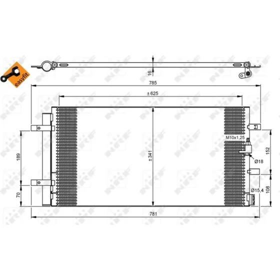 NRF Kondensator 350046 til Audi A4, A5, A6, Q5 & Porsche Macan