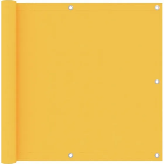 vidaXL Altanafskærmning 90x600 cm gul PU-belagt oxfordstof