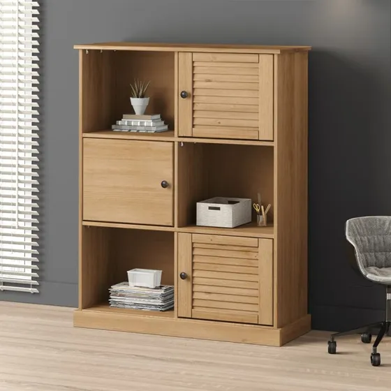 vidaXL VIGO Bogreol 90x35x114,5 cm i massivt fyrretræ