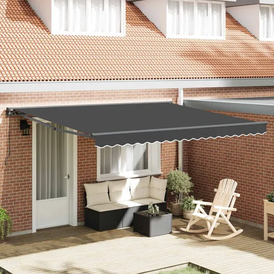 vidaXL Markise Antracit 400x300 cm med PU-belægning