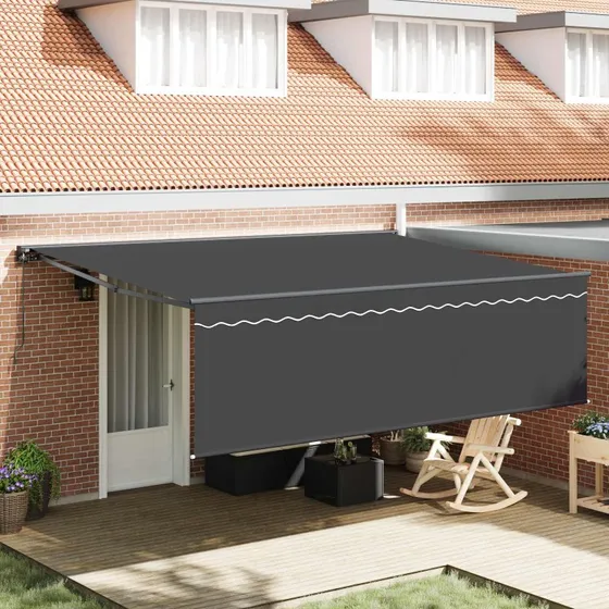 vidaXL Utrækkelig Markise Antracit 450×300 cm