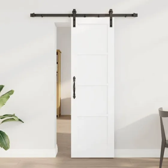 vidaXL Skydedør Hvid 61 x 198,5 cm Massivt Fyrretræ