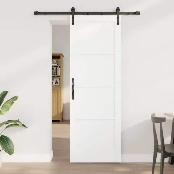 vidaXL Skydedør Hvid 73,5 x 211 cm Massivt Fyrretræ