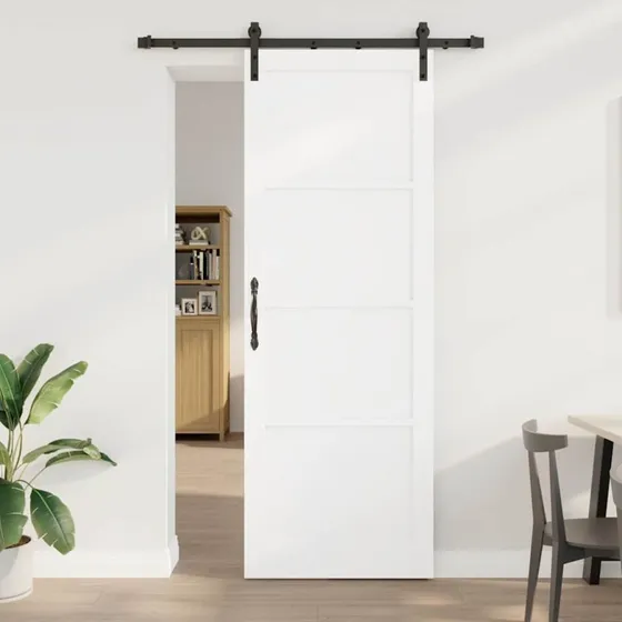 vidaXL Skydedør Hvid 83 x 232 cm Massivt Fyrretræ