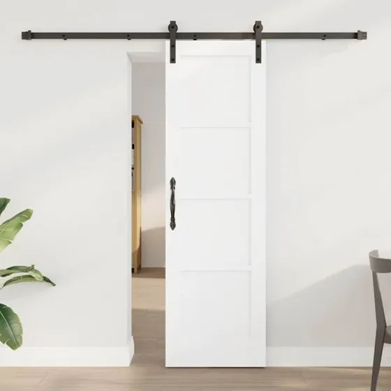 vidaXL Skydedør Hvid 61 x 198,5 cm Massivt Fyrretræ