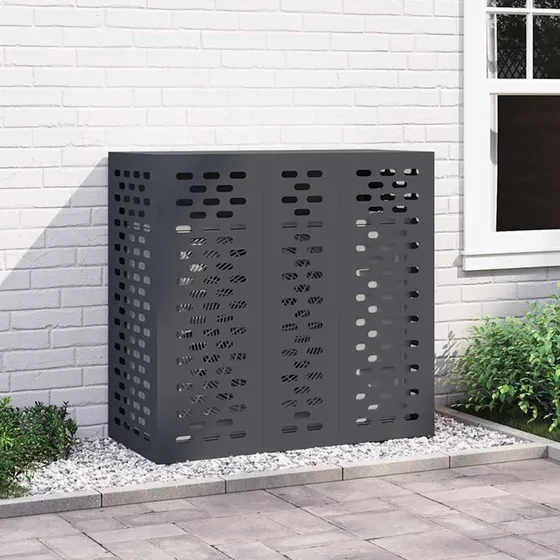 vidaXL Airconditionbetræk Antracit 110 x 50 x 105 cm Stål