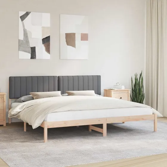 vidaXL Sengestel med Polstret Hovedgavl Mørkegrå 200x200 cm