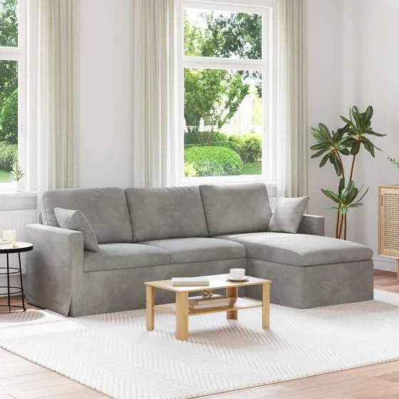 vidaXL Sofa Lysegrå 228 x 134 x 80 cm
