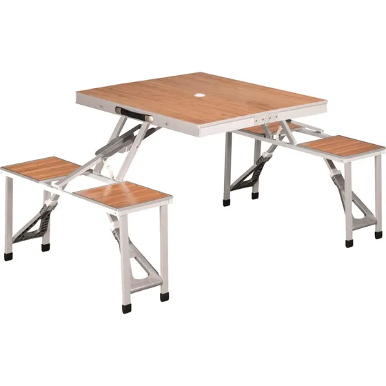 Outwell Dawson Picnicsæt – bambusbord med 4 sammenfoldelige stole