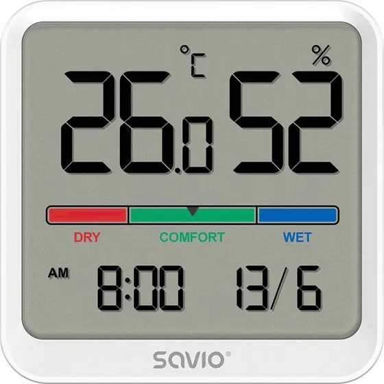 Savio CT-01/W Temperatur- og Fugtighedssensor, Hvid