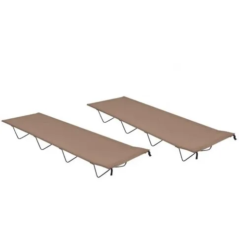 Uden mærke Campingsenge 2 stk 180x60x19 cm gråbrun
