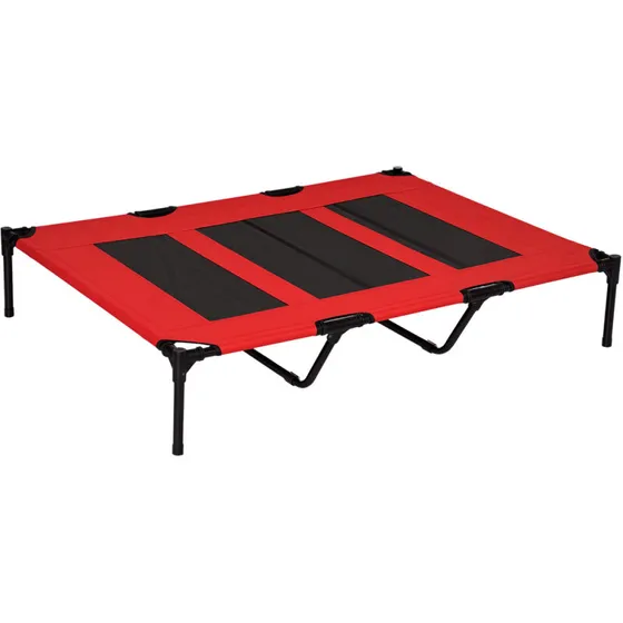 PawHut Forhøjet Hundeseng 122x92x23 cm – Rød, Stor