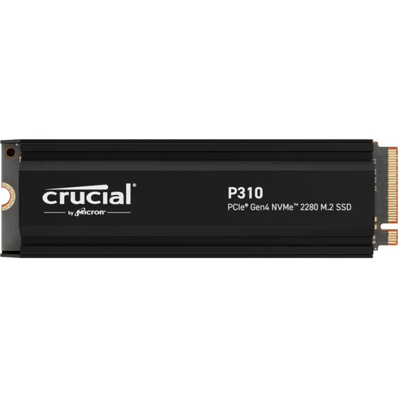 Crucial P310 NVMe SSD 4TB, PCIe Gen4, M.2 2280 med heatsink, Sort