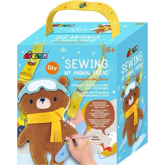Avenir Sy-selv Bamse Bjørn med Snowboard – 6+ år
