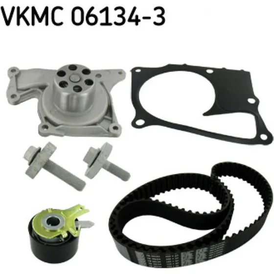 SKF Vandpumpe + Tandremssæt VKMC 06134-3, 123 tænder, 27 mm bred
